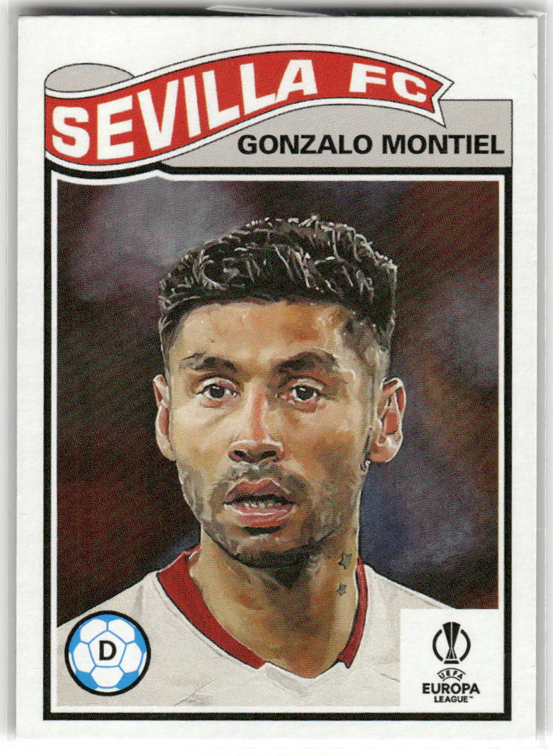 Fußball Gonzalo Montiel Topps UEFA Europa League Living Set 2023 #523 Sevilla FC Trading Card Original