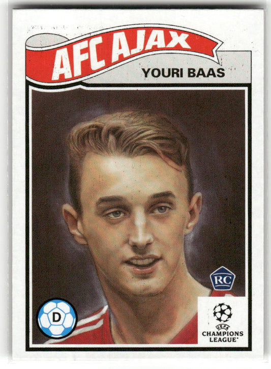 Fußball Youri Baas 2022-23 Topps UEFA Champions League Living Set #555 AFC Ajax Rookie Card RC Trading Card Original