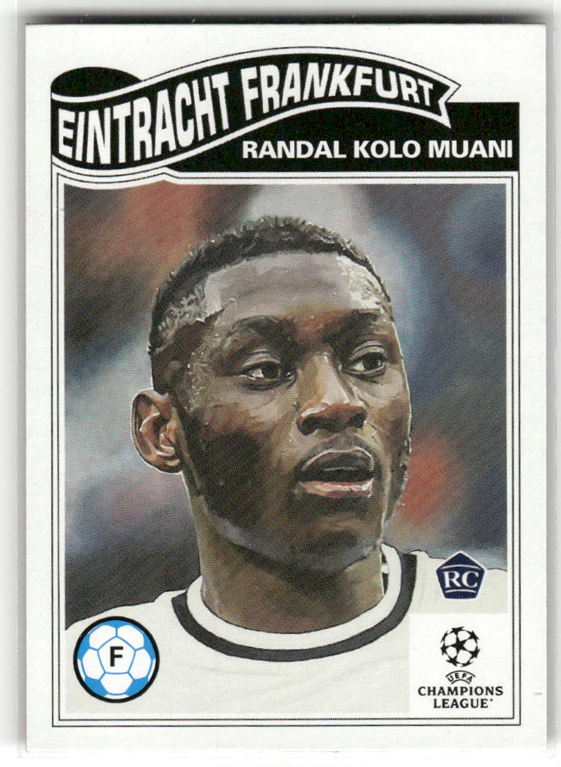 Fußball Randal Kolo Muani Topps UEFA Champions League Living Set 2022-23 #511 Eintracht Frankfurt Rookie Card RC Trading Card Original