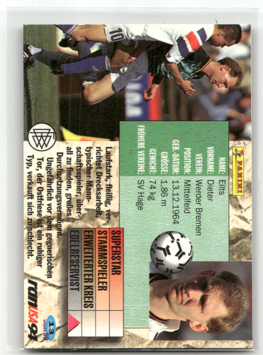 Fußball Dieter Eilts Panini Weltmeisterschaft 1994 Champion Cards #13 Werder Bremen Trading Card Original