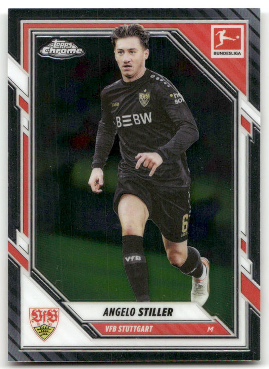 Fußball Angelo Stiller Topps Chrome Bundesliga 2025-26 #92 VfB Stuttgart Trading Card Original