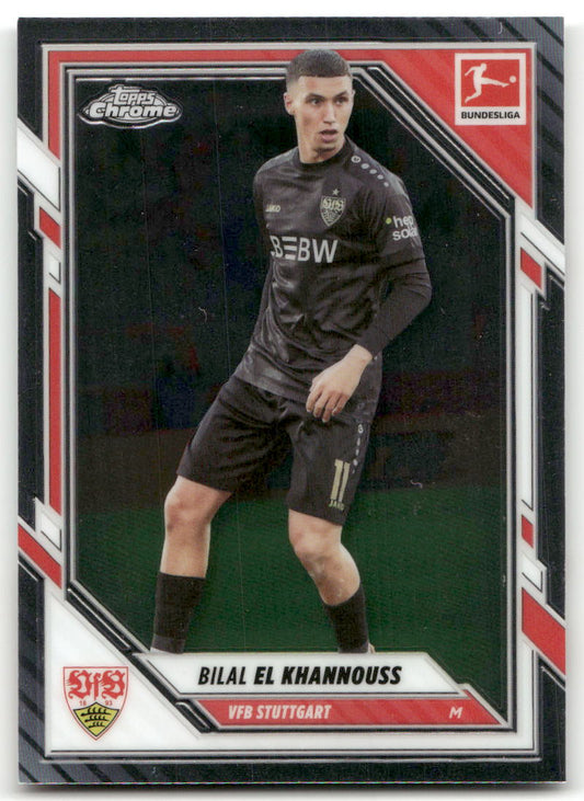 Fußball Bilal El Khannouss Topps Chrome Bundesliga 2025-26 #95 VfB Stuttgart Trading Card Original
