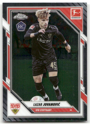 Fußball Lazar Jovanović Topps Chrome Bundesliga 2025-26 #94 VfB Stuttgart Rookie Card RC Trading Card Original