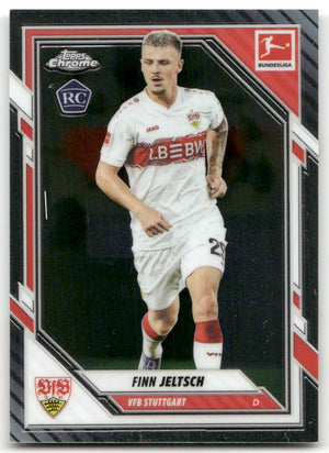 Fußball Finn Jeltsch 2025-26 Topps Chrome Bundesliga #93 VfB Stuttgart Rookie Card RC Trading Card Original