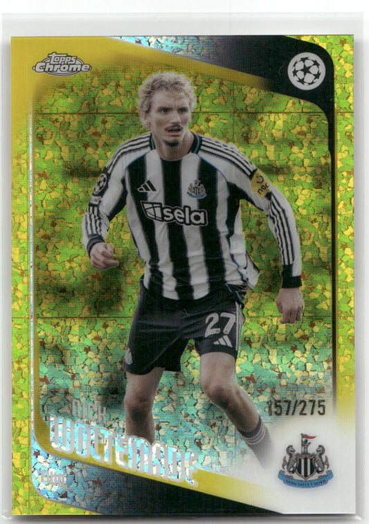 Fußball Nick Woltemade 2025-26 Topps Chrome UEFA Champions League #68 Yellow Inferno /275 Newcastle United Trading Card Original