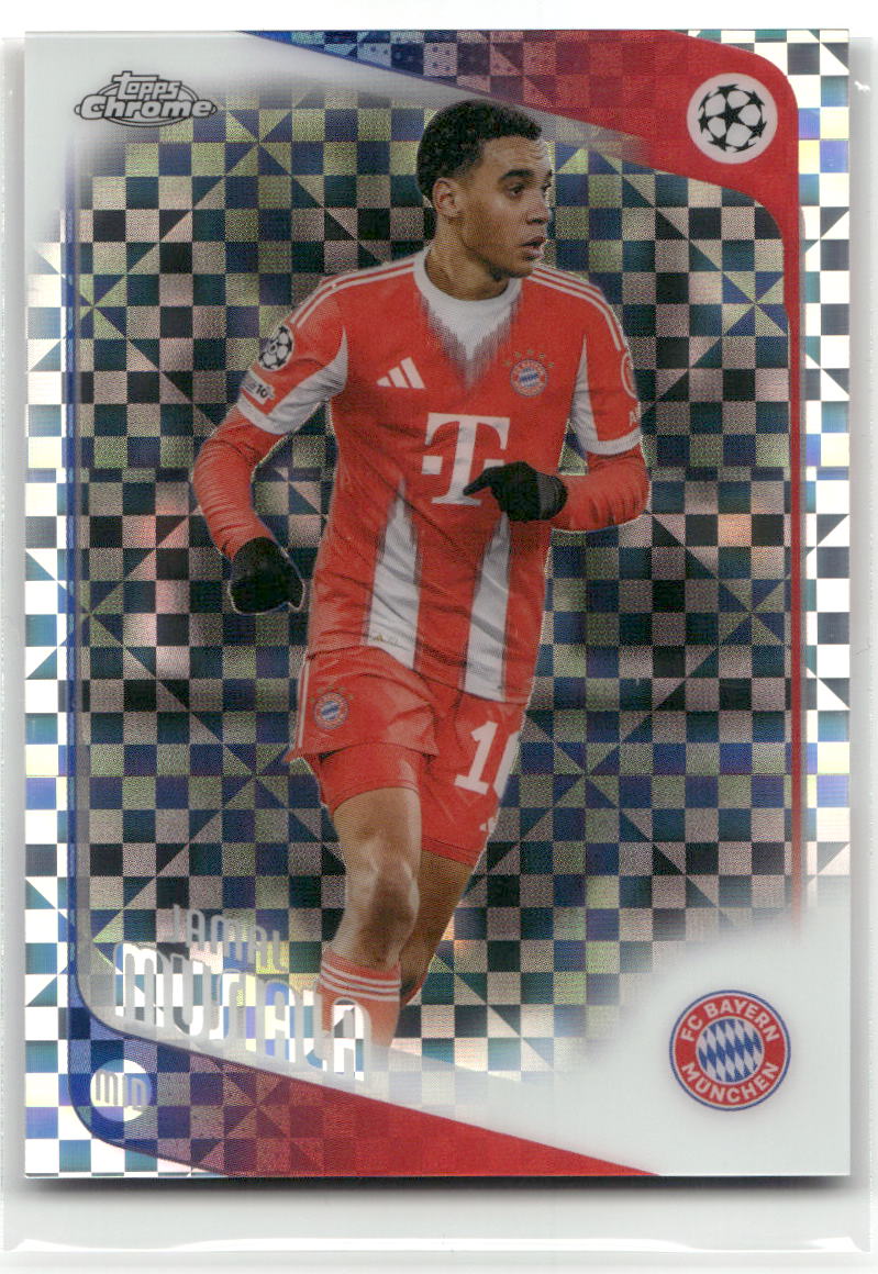 Fußball Jamal Musiala 2024-25 Topps Chrome UEFA Champions League #130 X-Fractor FC Bayern München Trading Card Original