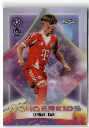 Fußball Lennart Karl Topps Chrome UEFA Champions League 2025-26 #WK-8 Wonderkids FC Bayern München Rookie Card RC Trading Card Original