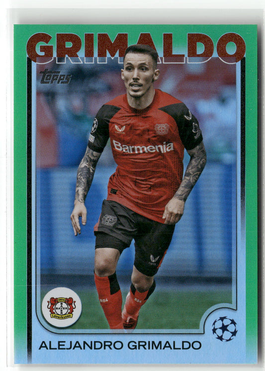 Fußball Alejandro Grimaldo 2024-25 Topps UEFA Champions League #3 True Green /99 Bayer 04 Leverkusen Trading Card Original