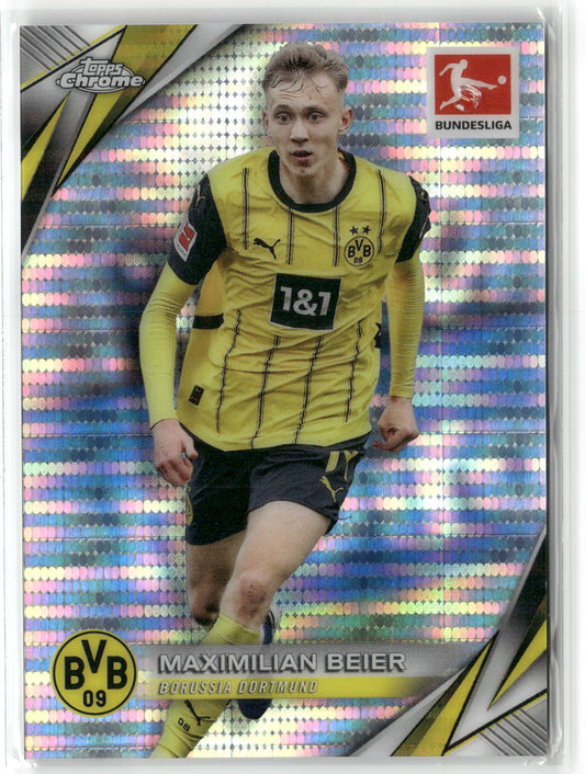 Fußball Maximilian Beier 2024-25 Topps Chrome Bundesliga #27 Pulsar Borussia Dortmund Trading Card Original