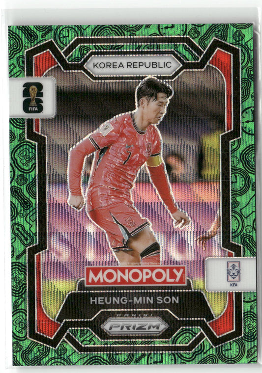 Fußball Heung-Min Son 2026 Panini Monopoly Prizm FIFA World Cup 26 #83 Four Corners Green Wave Prizm Korea Republic Trading Card Original