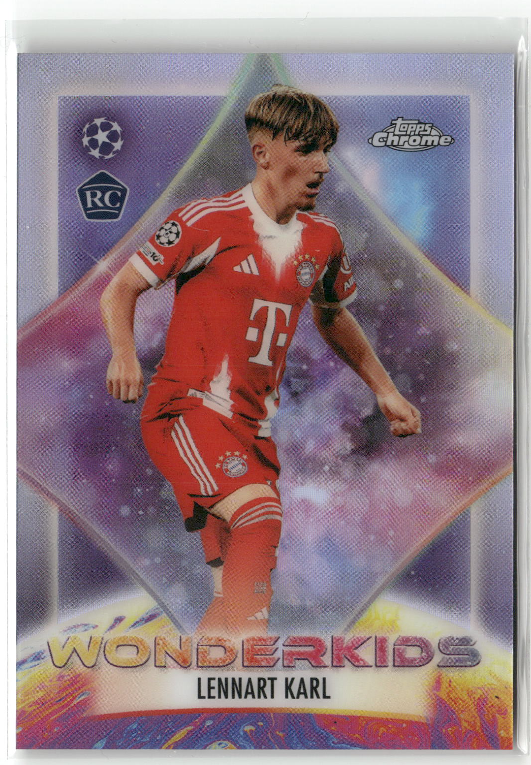 Fußball Lennart Karl Topps Chrome UEFA Champions League 2025-26 #WK-8 Wonderkids FC Bayern München Rookie Card RC Trading Card Original
