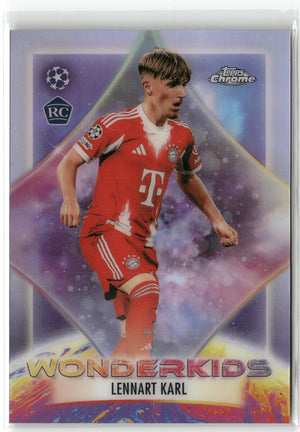 Fußball Lennart Karl Topps Chrome UEFA Champions League 2025-26 #WK-8 Wonderkids FC Bayern München Rookie Card RC Trading Card Original