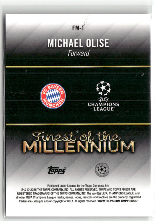 Fußball Michael Olise Topps Finest UEFA Champions League Finest of the Millennium 2025-26 #FM-1 Finest of the Millenium Insert FC Bayern München Trading Card Original