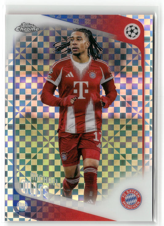 Fußball Michael Olise 2024-25 Topps Chrome UEFA Champions League #4 X-Fractor FC Bayern München Trading Card Original