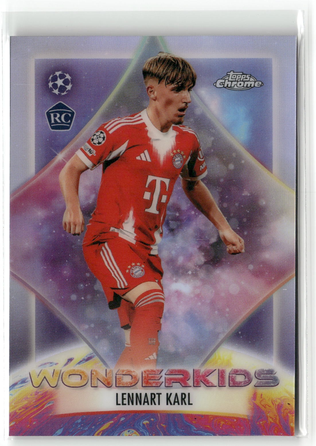 Fußball Lennart Karl Topps Chrome UEFA Champions League 2025-26 #WK-8 Wonderkids FC Bayern München Rookie Card RC Trading Card Original