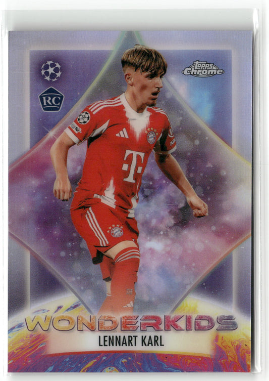Fußball Lennart Karl Topps Chrome UEFA Champions League 2025-26 #WK-8 Wonderkids FC Bayern München Rookie Card RC Trading Card Original
