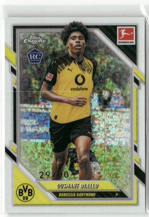 Fußball Ousmane Diallo 2025-26 Topps Chrome Bundesliga #20 White Mini Diamonds /30 Borussia Dortmund Rookie Card RC Trading Card Original