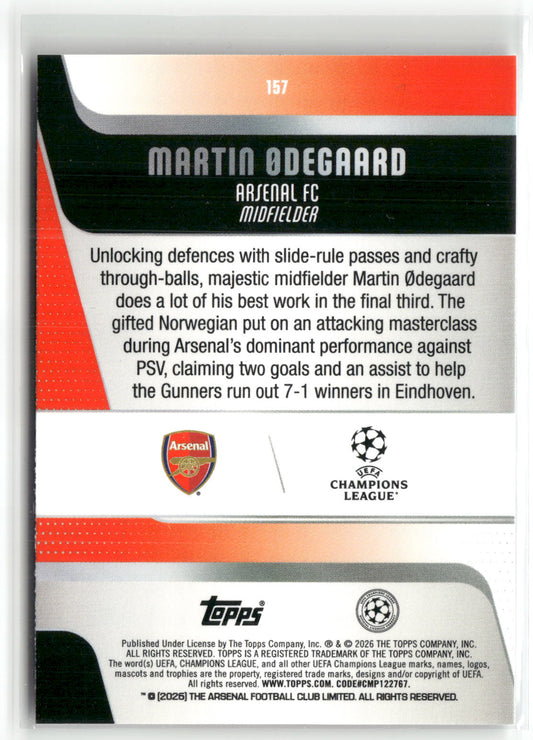 Fußball Martin Ødegaard 2025-26 Topps UEFA Champions League #157 Diamante Arsenal FC Trading Card Original