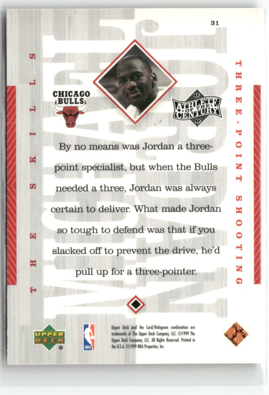 Basketball NBA Michael Jordan Upper Deck Athlete of the Century 1999 #31 Chicago Bulls Trading Card Original