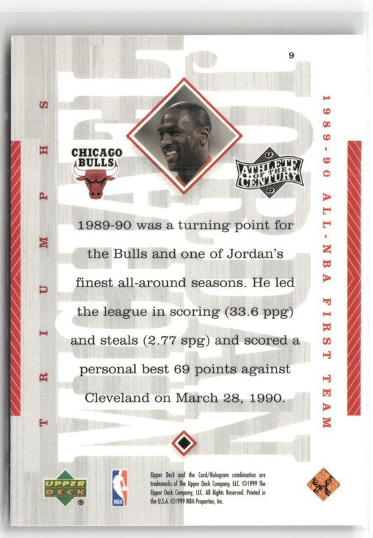 Basketball NBA Michael Jordan Upper Deck Athlete of the Century 1999 #9 Chicago Bulls Trading Card Original