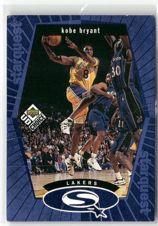 Basketball NBA Kobe Bryant 1998 UD Choice StarQuest #SQ13 Blue Los Angeles Lakers Trading Card Original