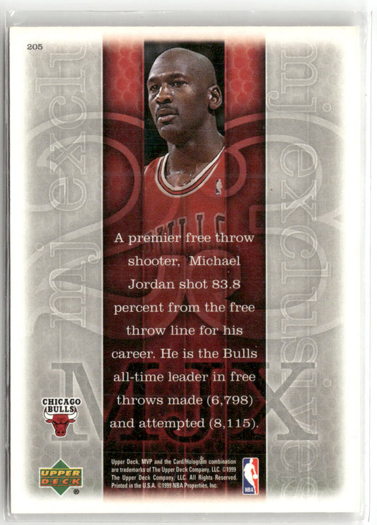 Basketball NBA Michael Jordan Upper Deck MVP MJ Exclusives 1999 #205 Chicago Bulls Trading Card Original