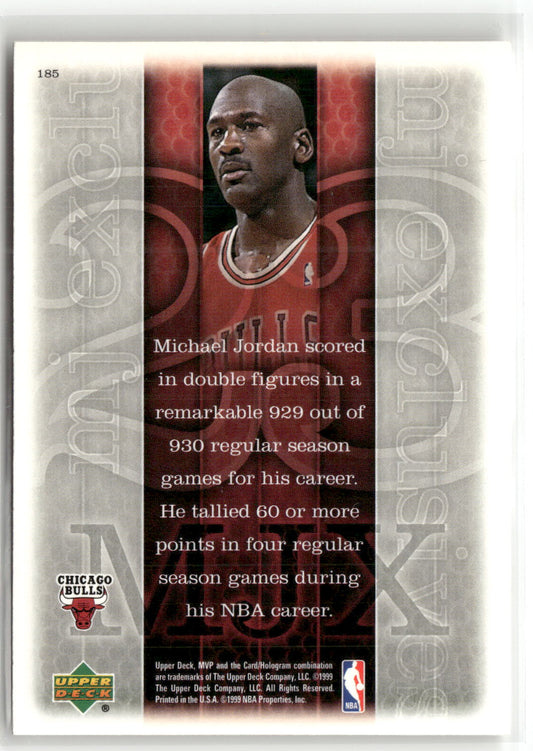 Basketball NBA Michael Jordan Upper Deck MVP MJ Exclusives 1999 #185 Chicago Bulls Trading Card Original