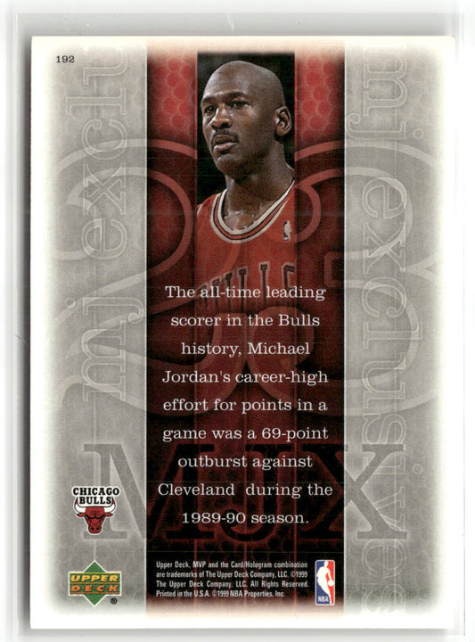 Basketball NBA Michael Jordan Upper Deck MVP MJ Exclusives 1999 #192 Chicago Bulls Trading Card Original