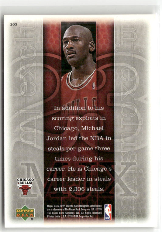Basketball NBA Michael Jordan Upper Deck MVP MJ Exclusives 1999-00 #203 Chicago Bulls Trading Card Original