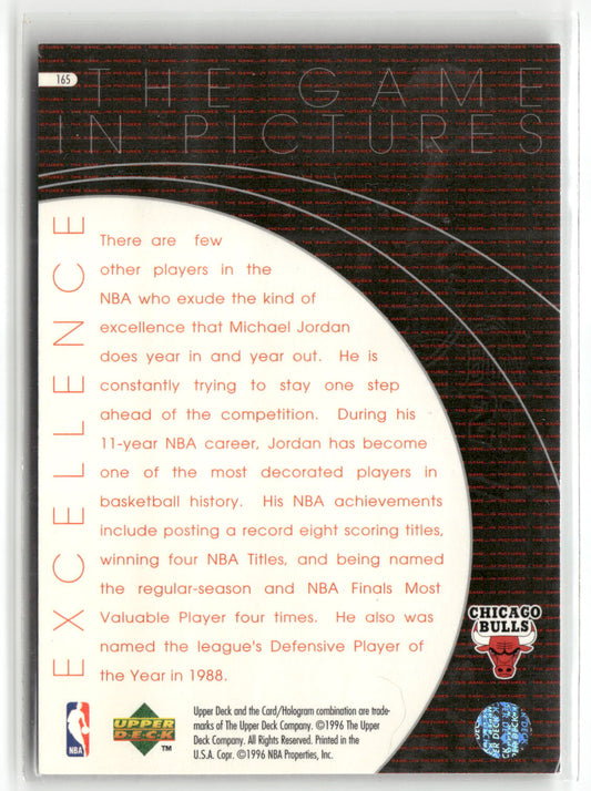 Basketball NBA Michael Jordan 1996 Upper Deck The Game in Pictures #165 Chicago Bulls Trading Card Original