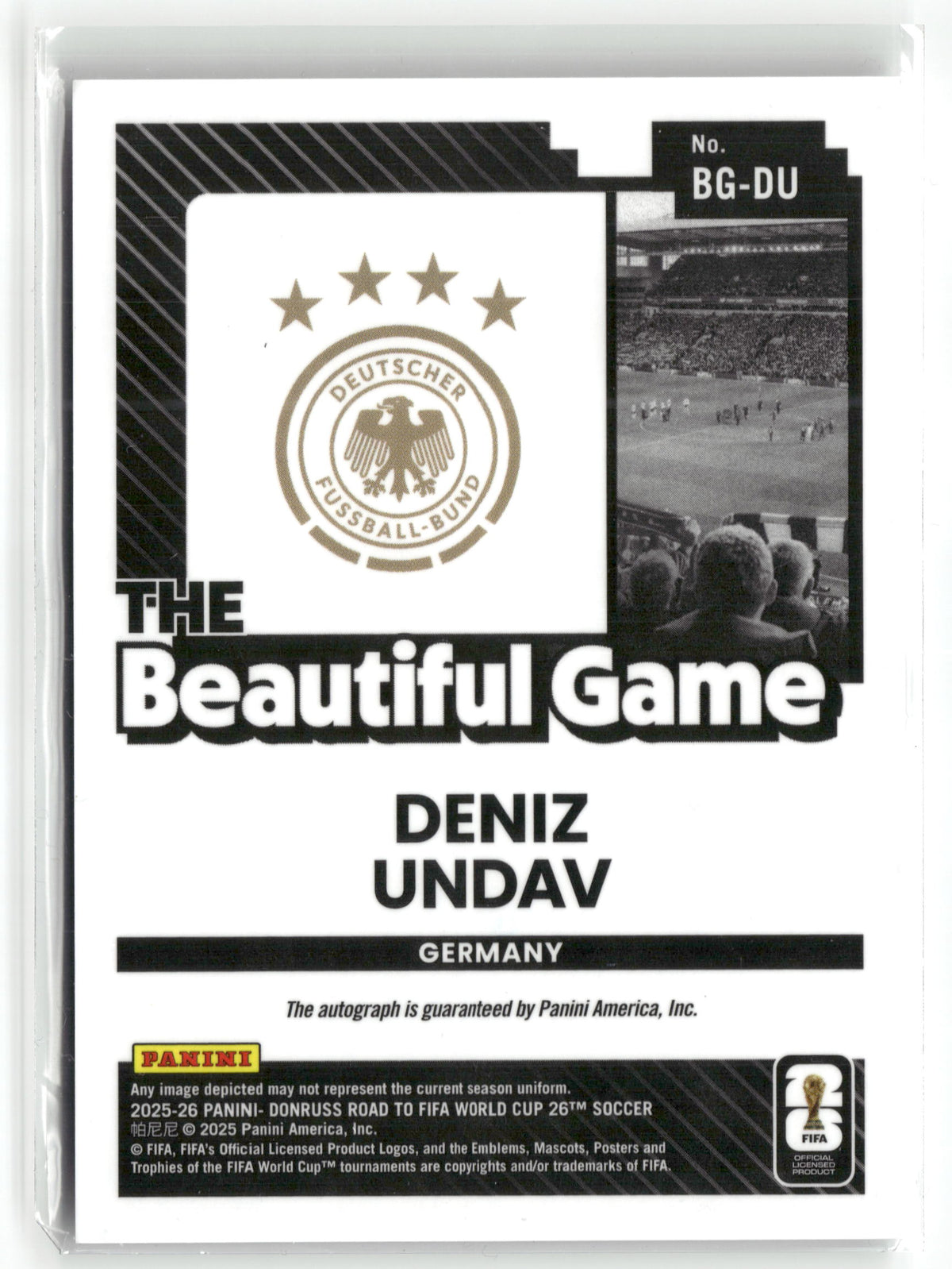 Fußball Deniz Undav 2025-26 Panini Donruss Road to FIFA World Cup 26 #BG-DU The Beautiful Game Auto Germany Trading Card Original