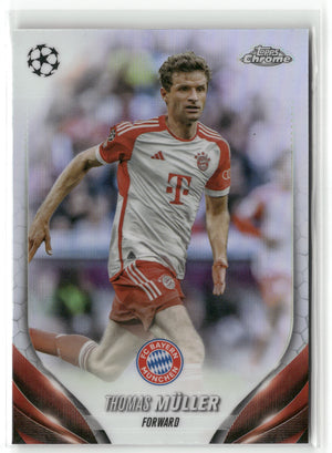 Fußball Thomas Müller 2023-24 Topps Chrome UEFA Champions League #172 Refractor FC Bayern München Trading Card Original