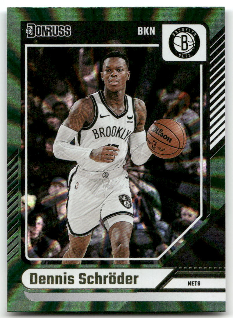 Basketball NBA Dennis Schröder 2024-25 Panini Donruss Basketball #152 Green Holo Laser Brooklyn Nets Trading Card Original