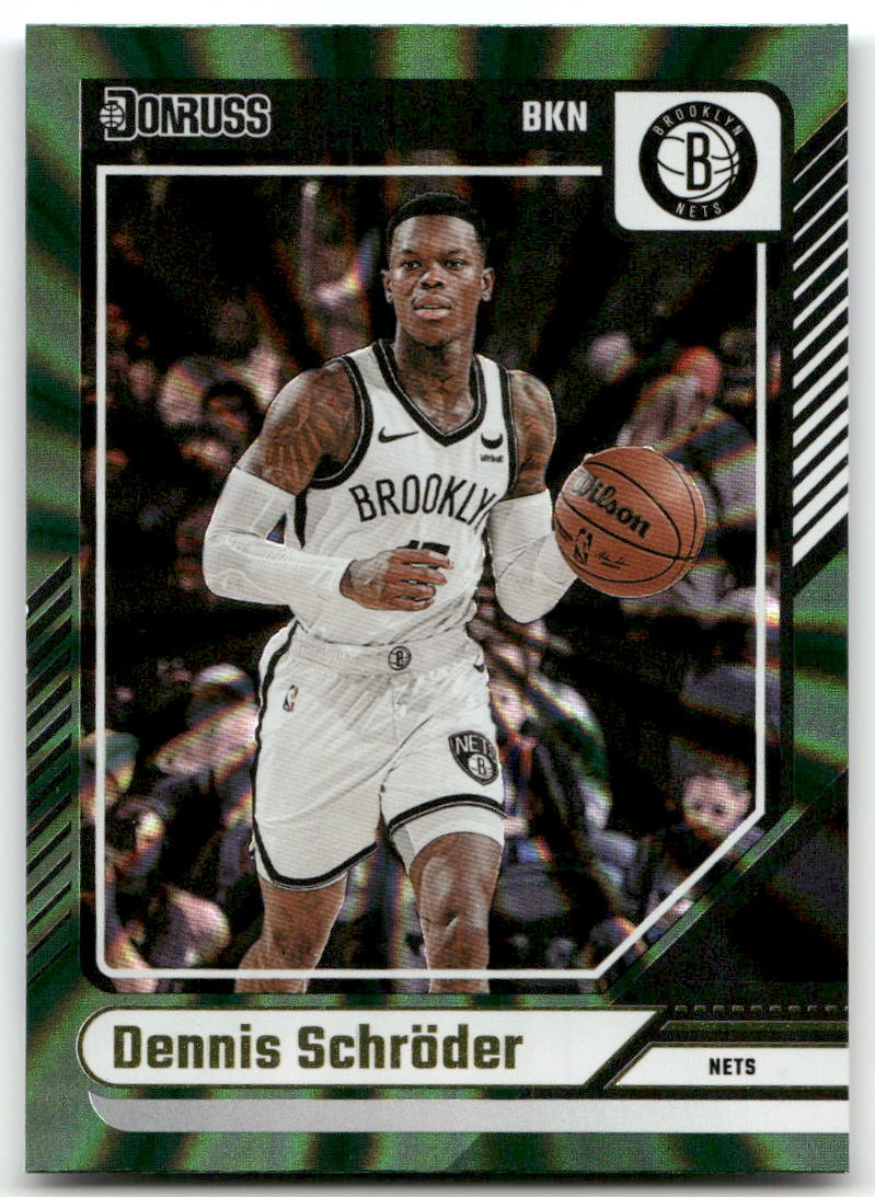 Basketball NBA Dennis Schröder 2024-25 Panini Donruss Basketball #152 Green Holo Laser Brooklyn Nets Trading Card Original