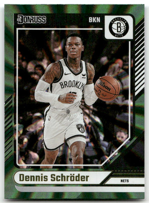 Basketball NBA Dennis Schröder 2024-25 Panini Donruss Basketball #152 Green Holo Laser Brooklyn Nets Trading Card Original