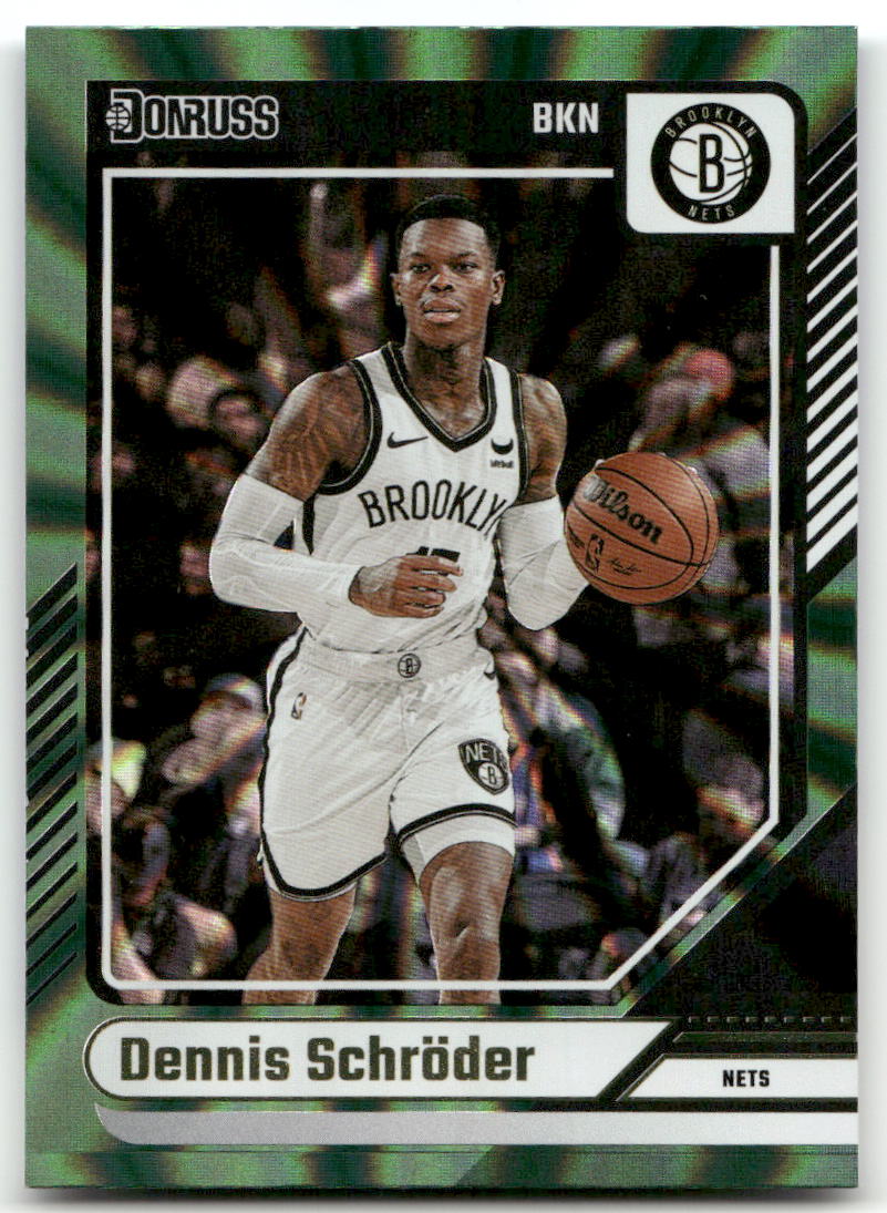 Basketball NBA Dennis Schröder 2024-25 Panini Donruss Basketball #152 Green Holo Laser Brooklyn Nets Trading Card Original