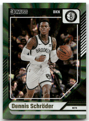 Basketball NBA Dennis Schröder 2024-25 Panini Donruss Basketball #152 Green Holo Laser Brooklyn Nets Trading Card Original
