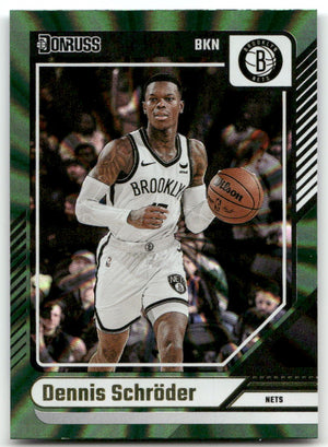 Basketball NBA Dennis Schröder 2024-25 Panini Donruss Basketball #152 Green Holo Laser Brooklyn Nets Trading Card Original