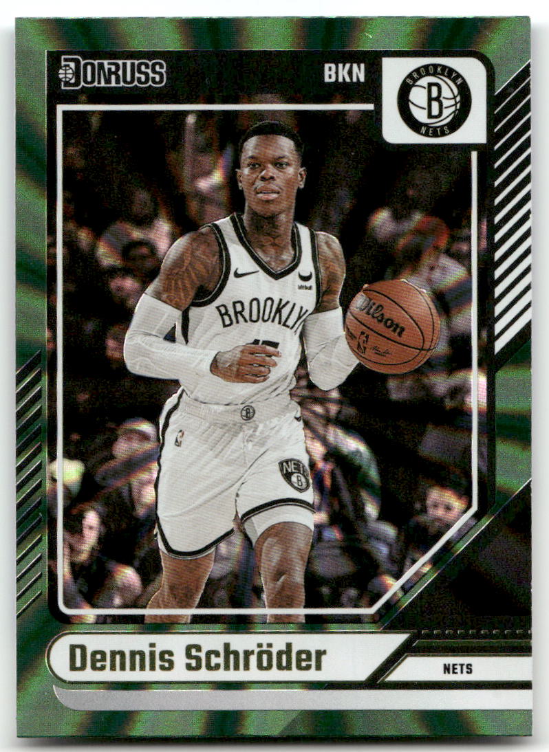Basketball NBA Dennis Schröder 2024-25 Panini Donruss Basketball #152 Green Holo Laser Brooklyn Nets Trading Card Original