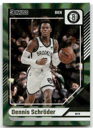 Basketball NBA Dennis Schröder 2024-25 Panini Donruss Basketball #152 Green Holo Laser Brooklyn Nets Trading Card Original