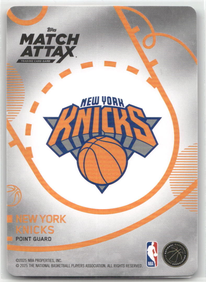 Basketball NBA Jalen Brunson Topps Match Attax NBA 2024-25 #SH-JB New York Knicks Trading Card Original