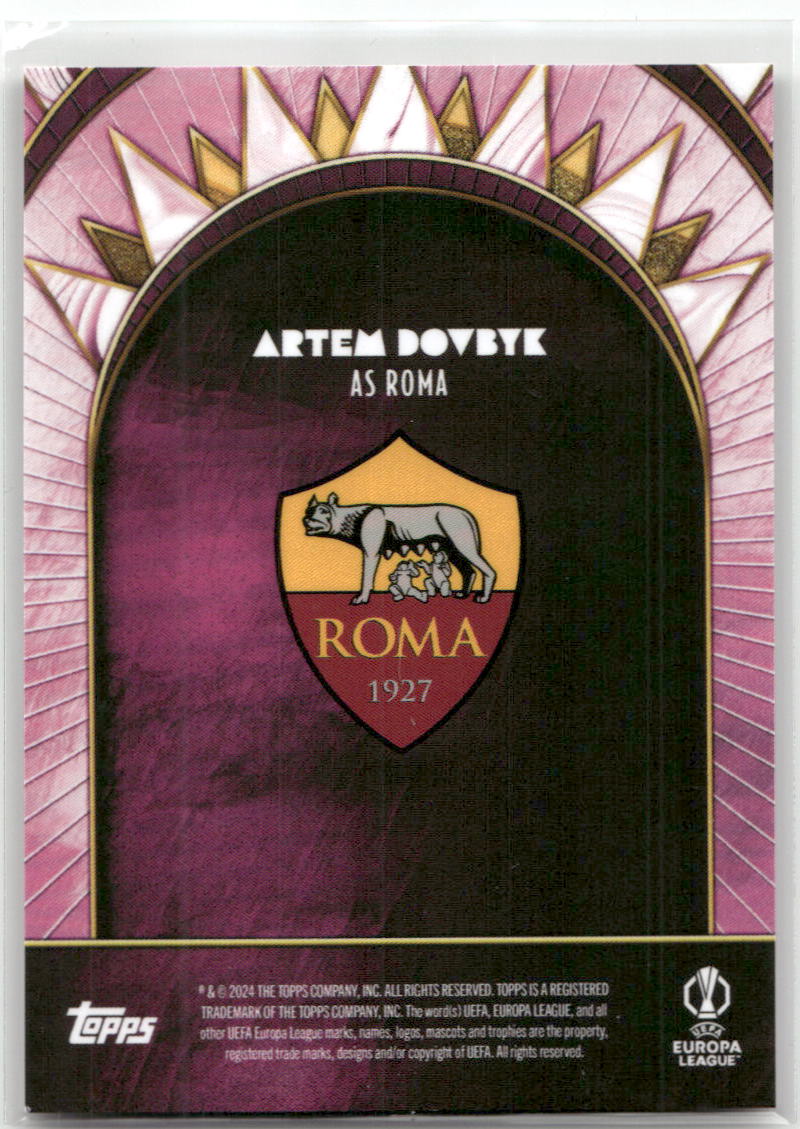 Fußball Artem Dovbyk - 2024 Topps Deco UEFA Europa League - Purple /75 - AS Roma Trading Card Original