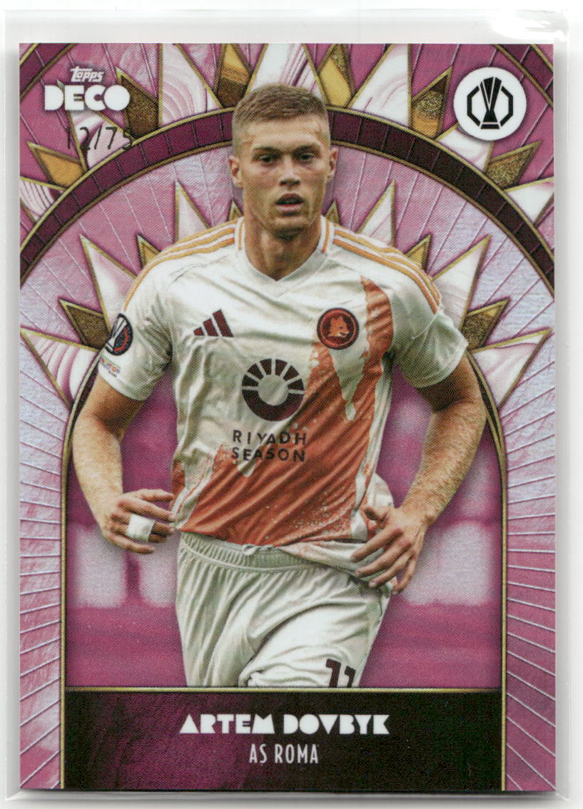 Fußball Artem Dovbyk - 2024 Topps Deco UEFA Europa League - Purple /75 - AS Roma Trading Card Original