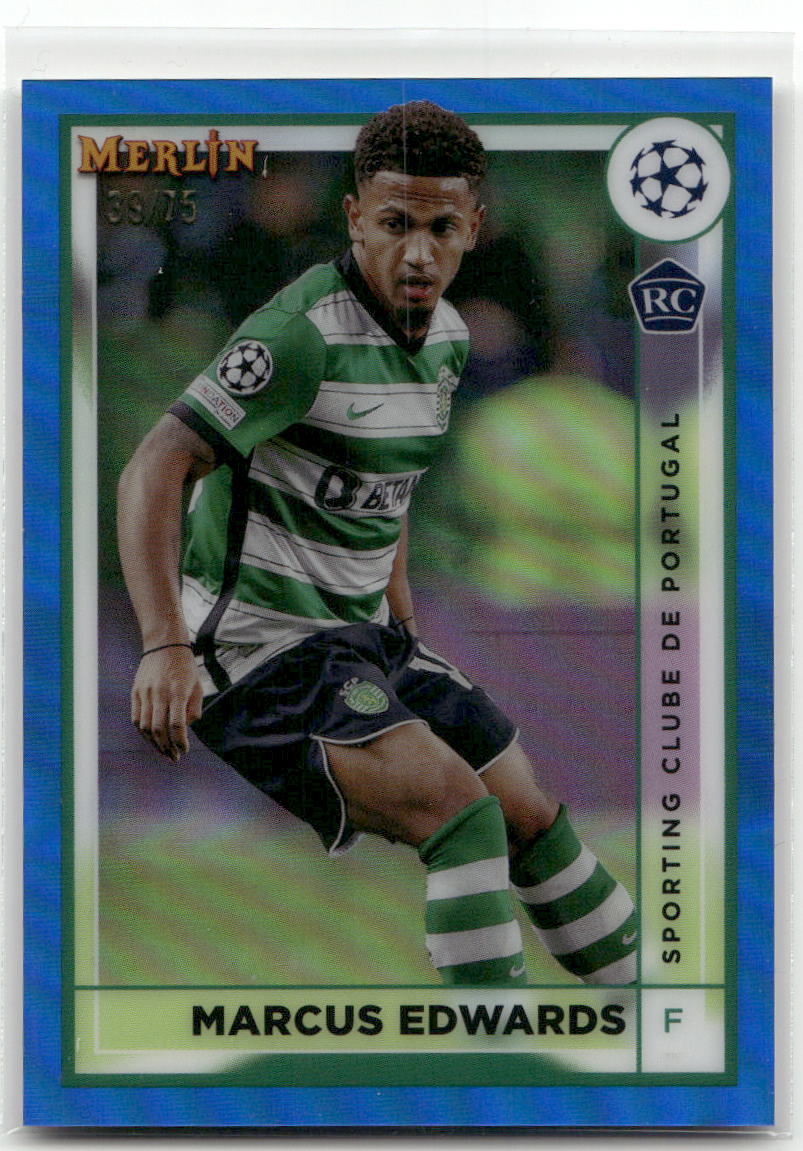 Fußball Marcus Edwards Rookie - 2022-23 Topps Merlin UEFA CL - True Blue /75 - Sporting Clube de Portugal #126 Trading Card Original