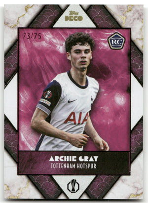 Fußball Archie Gray Rookie - 2024 Topps Deco UEFA Europa League - Purple /75 - Tottenham Hotspur Trading Card Original
