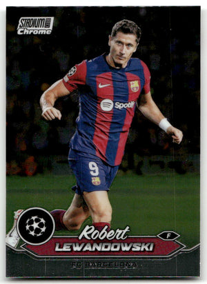 Fußball Robert Lewandowski - 2024 Topps Stadium Club Chrome UEFA CL - FC Barcelona #98 Trading Card Original