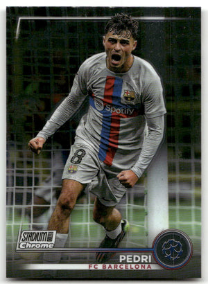 Fußball Pedri - 2022-23 Topps Stadium Club Chrome UEFA CL - FC Barcelona #62 Trading Card Original