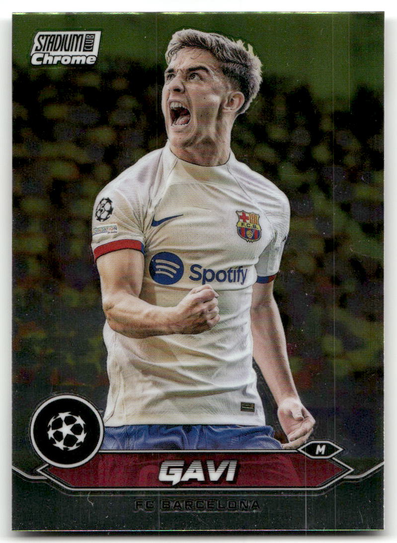 Fußball Gavi - 2023-24 Topps Stadium Club Chrome UEFA CL - FC Barcelona #6 Trading Card Original