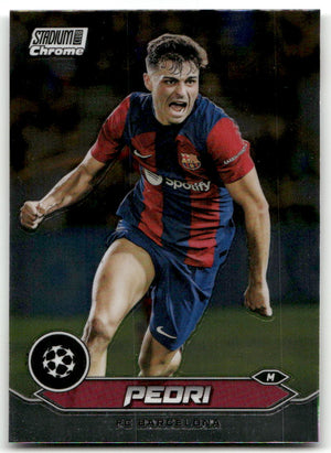 Fußball Pedri - 2024 Topps Stadium Club Chrome UEFA CL - FC Barcelona #74 Trading Card Original