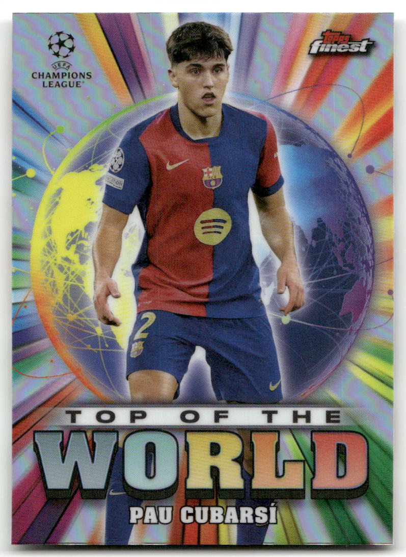 Fußball Pau Cubarsí - 2024-25 Topps Finest UEFA CL - FC Barcelona #TW-22 Trading Card Original